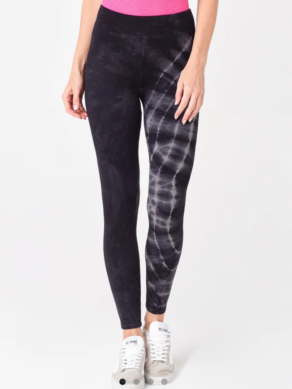 Sundry Black & Gray Tie-Dye High-Waist Yoga Pant Cozy Lounge Leggings